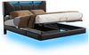 PXloue Polsterbett Doppelbett mit LED Licht 140x200cm,Hydraulisch anhebbarer Stauraumbett, Modernes Jugendbett, Leises Design Bett, 160x200 cm Bild 3