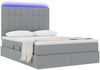 vidaXL Bett mit Stauraum und LED Hellgrau 140 x 200 cm Polyester 3372420 Bild 3