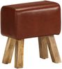 vidaXL Sitzbank Turnbock-Design 38 cm Braun Echtleder Massivholz Mango 320786 Bild 2