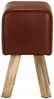 vidaXL Sitzbank Turnbock-Design 38 cm Braun Echtleder Massivholz Mango 320786 Bild 4