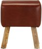 vidaXL Sitzbank Turnbock-Design 38 cm Braun Echtleder Massivholz Mango 320786 Bild 3