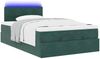 vidaXL Ottomane Bett mit Matratze & LEDs Dunkelgrün 120x190 cm Samt 3312611 Bild 3
