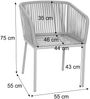 2er-Set Gartenstuhl HWC-N41, Outdoor Armlehne, wetterfest Aluminium Seilgeflecht Rope ~ anthrazit, Kissen dunkelgrau Bild 3