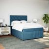 vidaXL Boxspringbett mit Matratze Blau 140x200 cm Samt 3294668 Bild 5