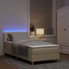 vidaXL LED Boxspringbett mit LED-Lichtleisten Creme 90 x 200 cm Stoff 3342336 Bild 5