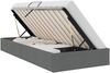 vidaXL Aufbewahrungsbett mit Kopfteil Dunkelgrau 90 x 190 cm Stoff 3370044 Bild 3