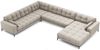 Micadoni Wohnlandschaft Mamaia 7-Sitzer Links Strukturierter Stoff Neve Beige schwarze Beine Bild 3