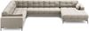Micadoni Wohnlandschaft Mamaia 7-Sitzer Links Strukturierter Stoff Neve Beige schwarze Beine Bild 2