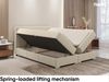 MEBLINI Boxspringbett PIAF 160x200 cm mit Bettkasten - H3P/Creme Samt Polsterbett - Doppelbett mit Topper & Taschenfederkern-Matratze Bild 4