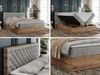 Boxspringbett mit Multipocket-Matratze und Zwei Bettkästen, Doppelbett mit Stauraum - ALBERO 3 - 120 x 200 cm - Hellgrau Stoff - H4 Bild 2