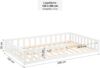 Kinderbett 120x200 Bodenbett mit Rausfallschutz Montessori Bett Kleinkindbett Holz Massiv Weiß Einzelbett Lattenrost Bettgestell Bild 3