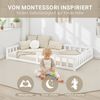 Kinderbett 120x200 Bodenbett mit Rausfallschutz Montessori Bett Kleinkindbett Holz Massiv Weiß Einzelbett Lattenrost Bettgestell Bild 5