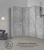 mokebo® Besenschrank 60cm Breite mit Staubsaugerfach 'Der Lange' moderner Mehrzweckschrank in Grau aus Holz, Schrank & Putzschrank | 60 x 180 x 34 (B/H/T in cm) | Betonoptik Bild 4