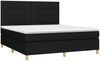 vidaXL Boxspringbett mit Matratze Schwarz 160x200 cm Stoff, Härtegrad: H2 [3142347] Bild 3