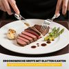 HOMELUX Besteck-Set Besteck set,Steakbesteck,ergonomische Haptik, Wellenschliff-Messer (12-tlg), 6 Personen, Edelstahl, Spiegelpoliert,Verspieltes Griff-Design,hochwertiger Besteckkasten Bild 2
