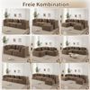 Flieks 3-Sitzer Modulares Sofa mit Hocker, Cloud Sofa Cord rahmenlos, Lounge Sofa bodennah, mit breiten Armlehnen, Braun Bild 5