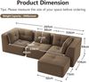 Flieks 3-Sitzer Modulares Sofa mit Hocker, Cloud Sofa Cord rahmenlos, Lounge Sofa bodennah, mit breiten Armlehnen, Braun Bild 4