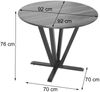 Bistrotisch HWC-M56, Tisch Esstisch, Massiv-Holz HPL Laminat Melamin Ø92cm, Beton-Optik, braunes Gestell Bild 3
