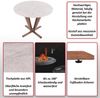Bistrotisch HWC-M56, Tisch Esstisch, Massiv-Holz HPL Laminat Melamin Ø92cm, Beton-Optik, braunes Gestell Bild 2