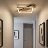 LED Deckenleuchte, Schwarz, Metall, MDF, opal, aufgesetzt, L 52 cm Bild 2