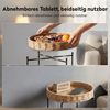 doporro Beistelltisch Couchtisch kleiner Tisch mit 1/2 geflochtenen Ablagen rund Reglo-08, Zwei Materialien zur Auswahl Bild 3