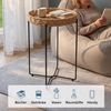 doporro Beistelltisch Couchtisch kleiner Tisch mit 1/2 geflochtenen Ablagen rund Reglo-08, Zwei Materialien zur Auswahl Bild 4