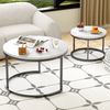Nesting-Couchtisch 70x70x45 cm – 2-teiliges Set in Schwarz & Weiß, platzsparend verstaubar Bild 2