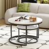 Nesting-Couchtisch 70x70x45 cm – 2-teiliges Set in Schwarz & Weiß, platzsparend verstaubar Bild 4