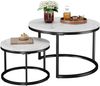 Nesting-Couchtisch 70x70x45 cm – 2-teiliges Set in Schwarz & Weiß, platzsparend verstaubar Bild 5