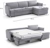 Dmora Schlafsofa mit Halbinsel Scordia, Wandelbares Ecksofa für das Wohnzimmer, gepolstert, abnehmbar, 100 % Made in Italy-Qualität, 260x160 h90 cm, Grau Bild 3