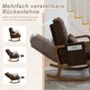 LVHOM Schaukelstuhl mit ausziehbarer Fußstütze, Relaxsessel mit verstellbare Rückenlehne, Loungesessel mit Seitentasche, bis 150 kg belastbar, Braun Bild 4