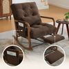 LVHOM Schaukelstuhl mit ausziehbarer Fußstütze, Relaxsessel mit verstellbare Rückenlehne, Loungesessel mit Seitentasche, bis 150 kg belastbar, Braun Bild 5