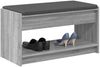 vidaXL Flurbank mit Kissen mit Regal Graues Sonoma 83 x 38 x 45 cm 891581 Bild 3