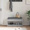vidaXL Flurbank mit Kissen mit Regal Graues Sonoma 83 x 38 x 45 cm 891581 Bild 4