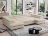 Ecksofa mit Schlaffunktion und verstellbaren Kopfstützen, große U-förmige Ecke - PEDRO U - Creme Plüsch Bild 4