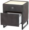 Nachttisch Lilly / Linea, Mikrofaser, Polyester, Grau, 43 x 53 x 43 cm Bild 2
