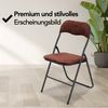 Brixy Klappstühle - 4er Set - Klappstühle - Samt - Esstisch Stühle - Klappstühle - 43 x 47 x 80 cm - Stühle - Braun Bild 2