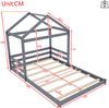 Kinderbett Hausform 140x200 cm, Kiefernholz & MDF, Lattenrost inklusive, graues Spielbett im modernen Stil Bild 5