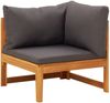 vidaXL 3-tlg. Garten-Lounge-Set mit Dunkelgrauen Kissen Massivholz Akazie 3087273 Bild 3