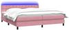 vidaXL Boxspringbett mit Matratze & LED Rosa 180x210 cm Samt 3317282 Bild 3