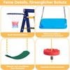 LVHOM 6-in-1 Schaukelset, Schaukelgestell mit Klettergerüst & Basketballkorb, Schaukelgerüst Doppelschaukel, Outdoor-Schaukel-Kombination, Gartenschaukel mit Metallgestell Bild 4