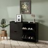 Bellamio 'Ceyhan' Schuhschrank mit 4 Klappen, schmales Schuhregal, schwarz, 100x19x90 cm, Schuhkipper für 8 paar Schuhe Bild 2