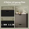 Bellamio 'Ceyhan' Schuhschrank mit 4 Klappen, schmales Schuhregal, schwarz, 100x19x90 cm, Schuhkipper für 8 paar Schuhe Bild 3