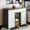 Schuhschrank 86x39,5x105 cm mit LED-Beleuchtung und verstellbarem Schuhregal – modernes Schwarz-Weiß-Design Bild 5