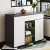 Schuhschrank 86x39,5x105 cm mit LED-Beleuchtung und verstellbarem Schuhregal – modernes Schwarz-Weiß-Design Bild 5