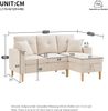 MODFU Ecksofa L-förmiges Sofa mit verstellbaren Kissen, Freizeitsofa, mit integriertem Getränkehalter, 2 Kissen Bild 4