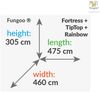 Fungoo Spielturm "Fortress TipTop Rainbow", teak,mit 2x Turm, Rutsche, Kletterwand, Griffe, Leiter, Holzdach Bild 5