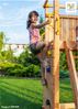 Fungoo Spielturm "Fortress TipTop Rainbow", teak,mit 2x Turm, Rutsche, Kletterwand, Griffe, Leiter, Holzdach Bild 3