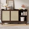 Sideboard,Schiebetüren,Doppelschubladen,Geeignet für Wohn- und Esszimmer,Multifunktionales Aufbewahrungsmöbel. Bild 2