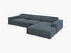 Micadoni Ecksofa Jodie 4-Sitzer Rechts Strukturierter Stoff Megan Blau Bild 3